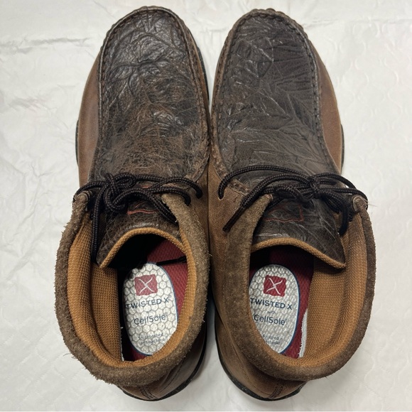 Twisted X Chocolate Chukka Driving Moc Mens Size 10D Brown Leather Shoes MDM0090